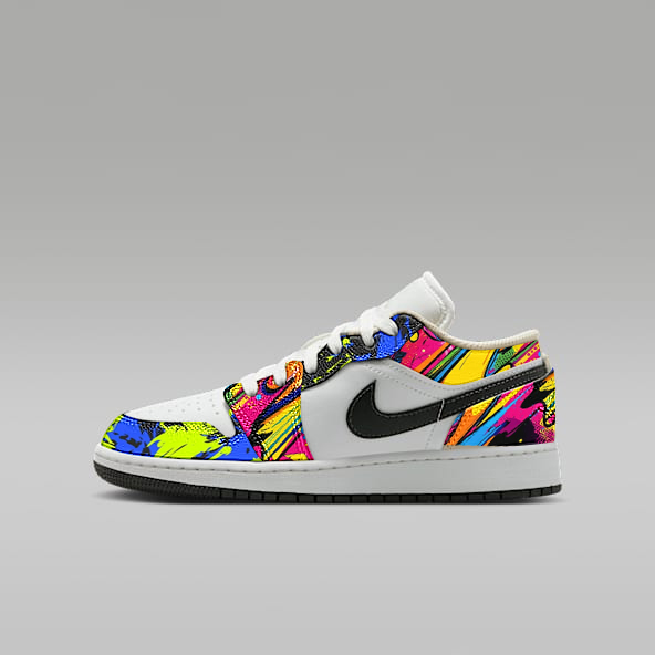 Customs Hand-made Colorful Air Jordan 1 Low Children Sneakers