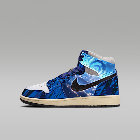 Customized Hand-made Jordan 1 Retro High OG 'Pro Green' Little Kids' Shoes